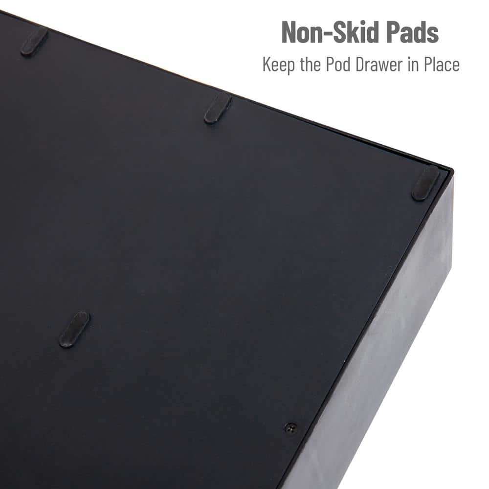 Black Plastic Coffee Pod Organizer with 2 Drawers