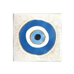 Evil Eye Symbol Striped Rays Design By Ziwei Li Unframed Culture Art Print 12 in. x 12 in.