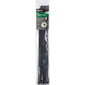 14 in. Twist and Cut Cable Tie, Black (20-Pack)