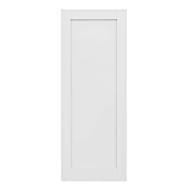 32 in. x 96 in. Panled Blank Solid Core White Primed MDF Wood Interior Door Slab