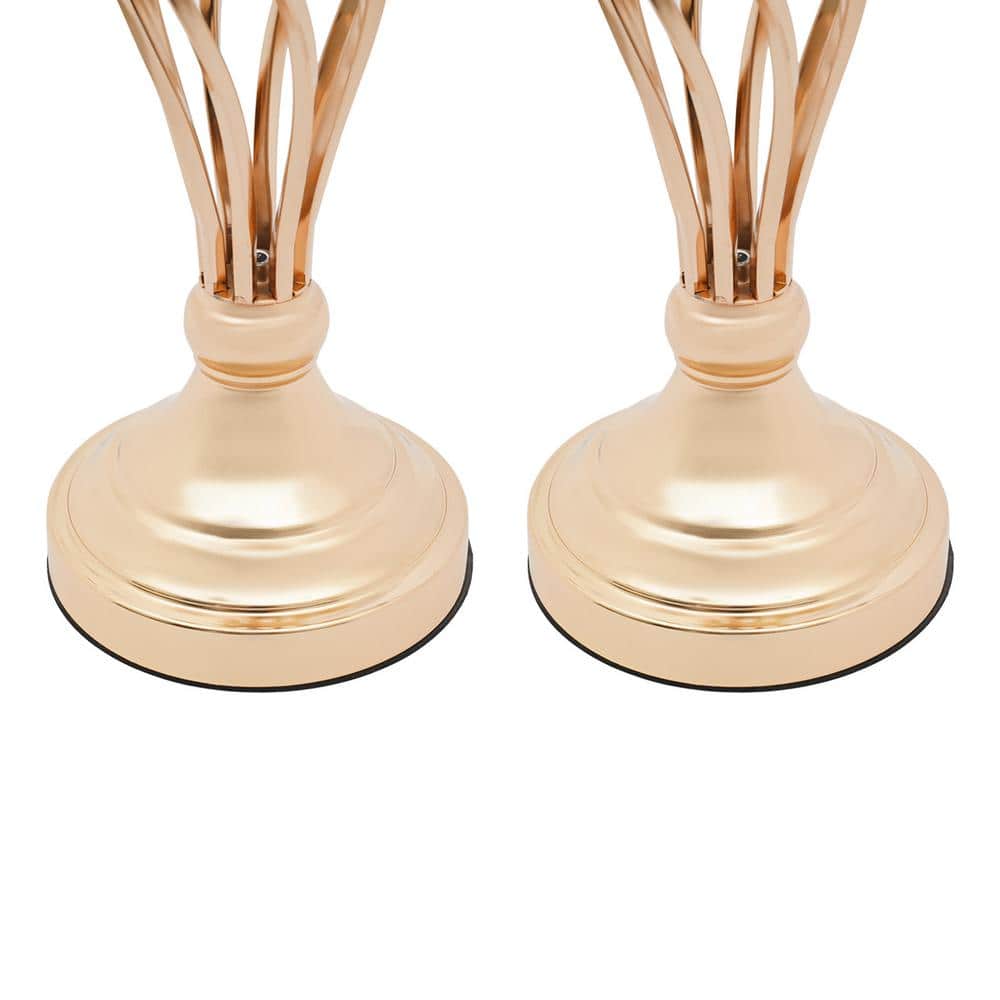 Gold Crystal 5-Arm Tabletop Candelabra Set