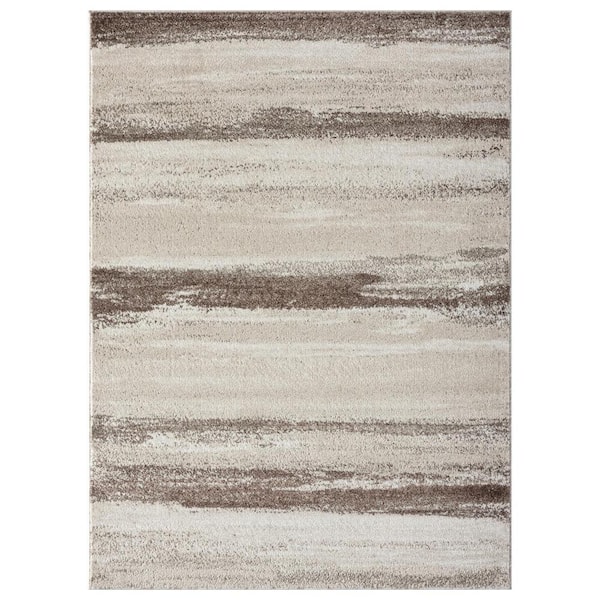 LUXE WEAVERS Towerhill Collection Brown 8x10 Modern Abstract Polypropylene Area Rug