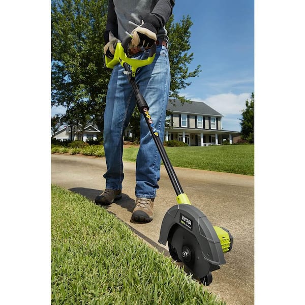 RYOBI ONE 18V Cordless Battery Edger with Extra Edger Blade 2.0 Ah Battery and Charger P2310 AC The Home Depot