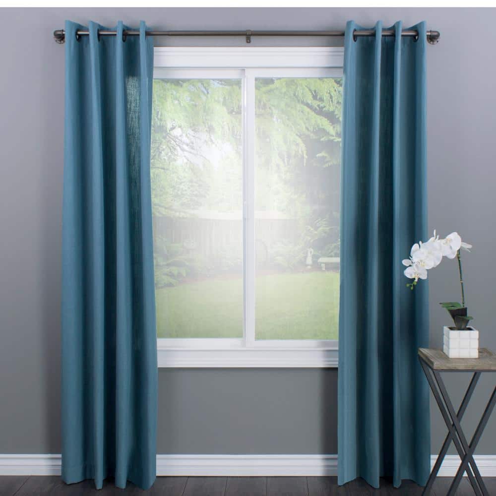 Adjustable Dark Bronze Industrial Curtain Rod with Finials 18-36"