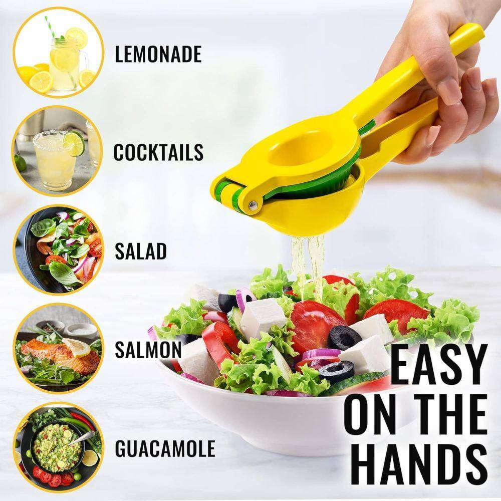 Yellow and Green Aluminum Citrus Juicer with Seed Filter