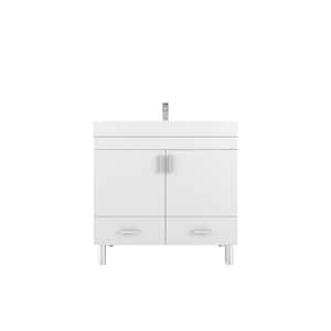 Ripley 36 in. W x 19 in. D x 36 in. H Vanity in White with Acrylic Vanity Top in White with White Basin