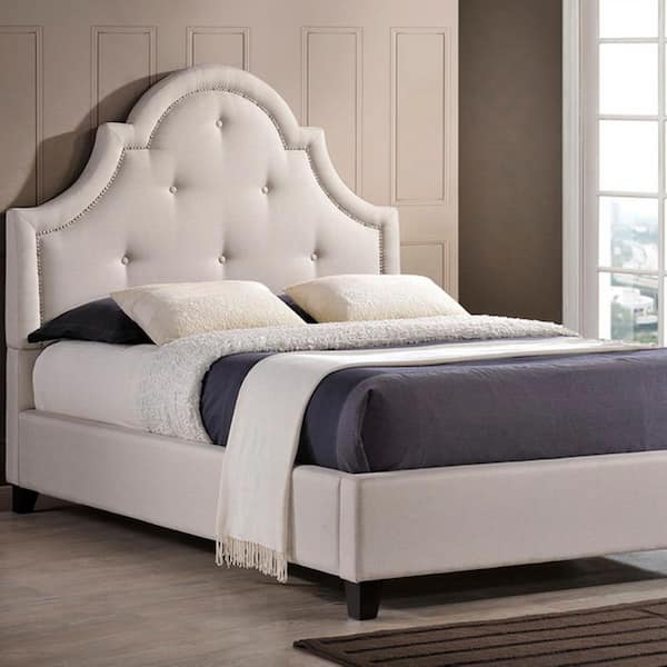 Baxton Studio Colchester Transitional Beige Fabric Upholstered Full Size Bed