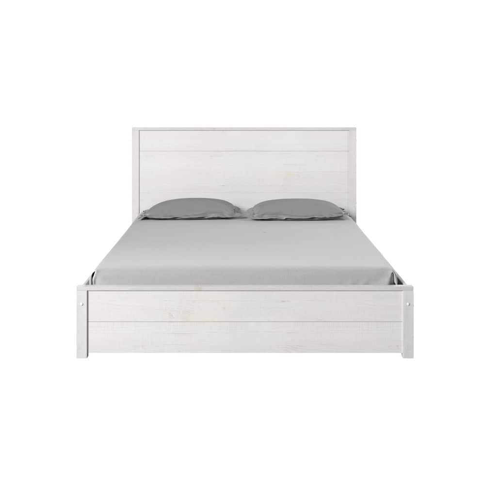 Hampton King Size Coastal White Pine Wood Bed