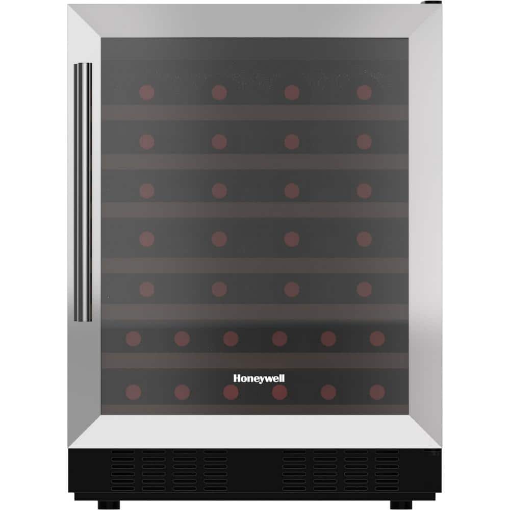 Honeywell 23.4 in. 52Bottle BuiltIn Freestanding Wine Cooler in Stainless Steel with Digital