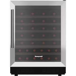 23.4 in. 52-Bottle Built-In Freestanding Wine Cooler in Stainless Steel with Digital Thermostat