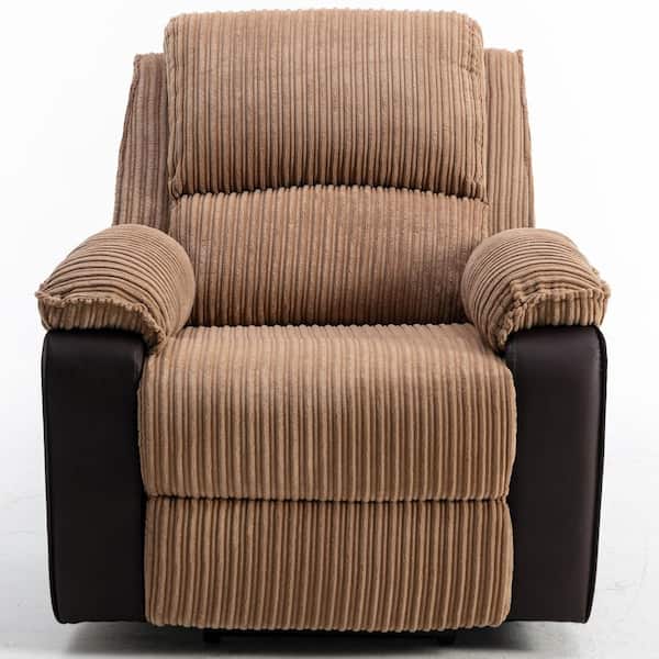 Z-joyee Brown Fabric Recliner Chair Single Recliner Rocking Sofa (Set of 1)