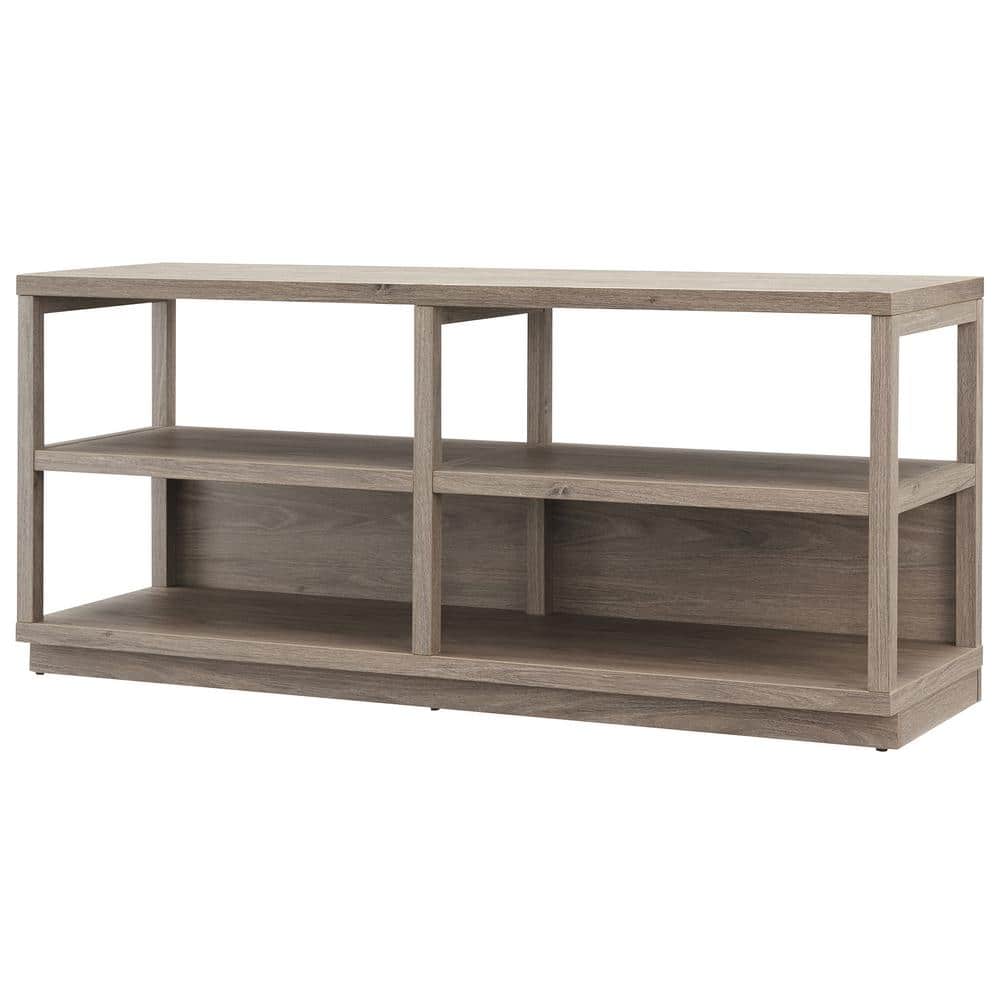 Antiqued Gray Oak 55" Simplistic TV Stand for Modern Homes