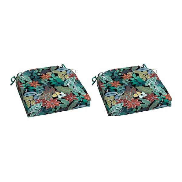 Hampton Bay 20 in. W x 20 in. D Universal Outdoor Seat Pad in Whimsy Floral (Set of 2)