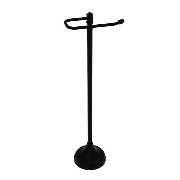 Allied Brass Carolina Free Standing Euro Style Toilet Paper Holder in Matte Black