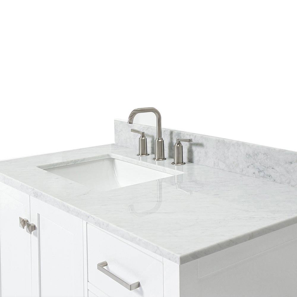 Cambridge 43" White Marble Top Single Basin Vanity Set