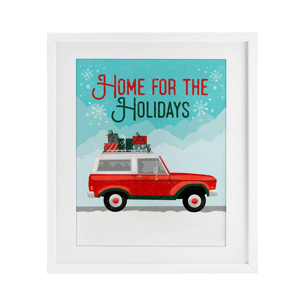 Retro Home For Holidays by Jilly Jack Designs 1 Piece White Framed Graphic Typography Art Print 16 in. x 13 in. price history on PriceWatchPro
