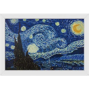 Starry Night by Vincent Van Gogh Gallery White Framed Astronomy Oil Painting Art Print 28 in. x 40 in.