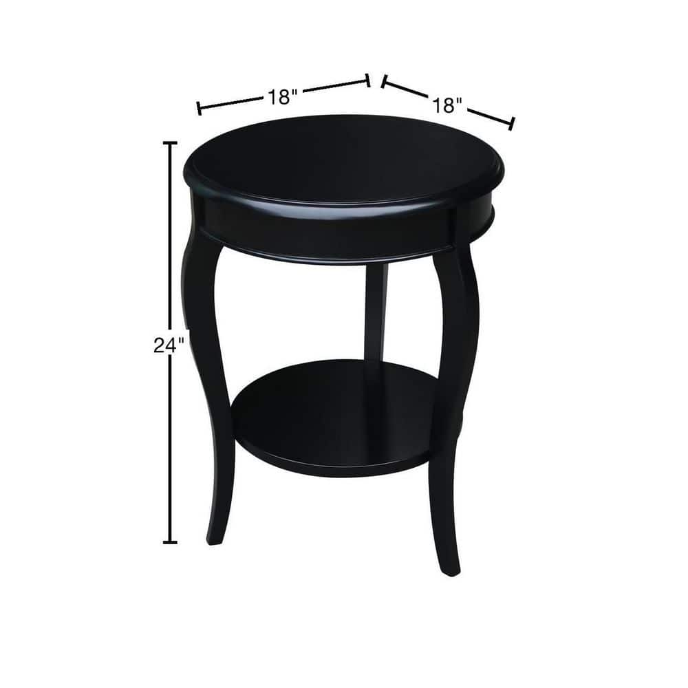 Cambria 25'' Black Solid Parawood Round End Table