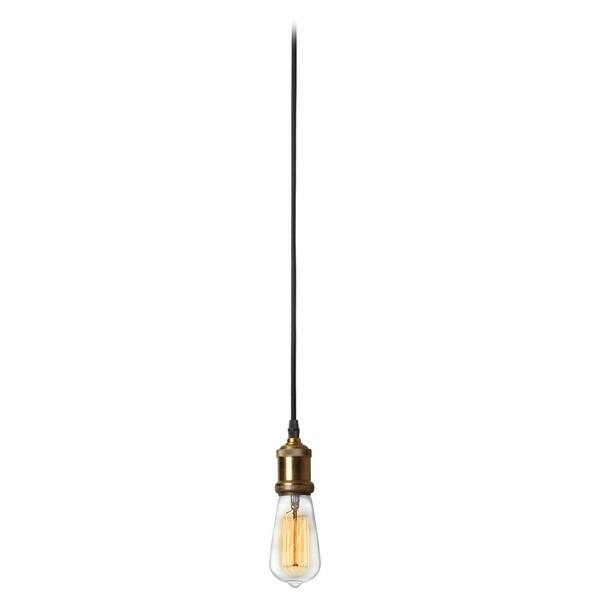 Dainolite Vintage 1-Light Antique Brass Pendant with No Shade