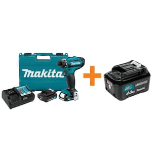 12V max CXT 1/4 in. Hex Cordless Driver-Drill Kit with 2 Battery (2.0Ah) Charger and Hard Case/Bonus 4.0Ah Battery