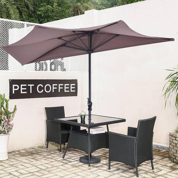half tan patio umbrella BEWEGNLNHK Wall Adjustable Height Half Umbrella 6.53ft Rectangular Half Umbrellas, Half Market Umbrella, Waterproof and UV Protection(Brown) : Patio, Lawn & Garden The new Half Round Porch Umbrella by Pure Garden will enhance your balcony dcor while providing quality sun protection Half Wall Commercial Patio Umbrella