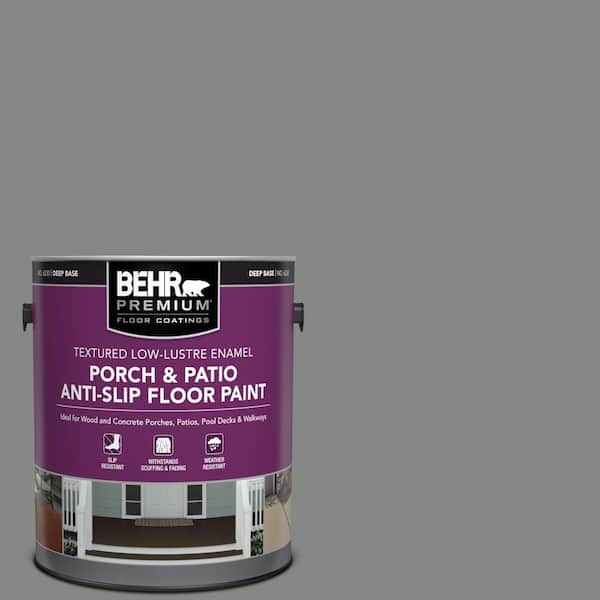 BEHR PREMIUM 1 gal. #PPU25-17 Euro Gray Textured Low-Lustre Enamel Interior/Exterior Porch and Patio Anti-Slip Floor Paint