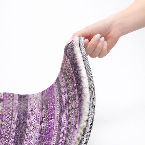 Dream Shag Premium Machine Washable Abstract ADS714 Purple 10 ft. x 14 ft. Area Rug