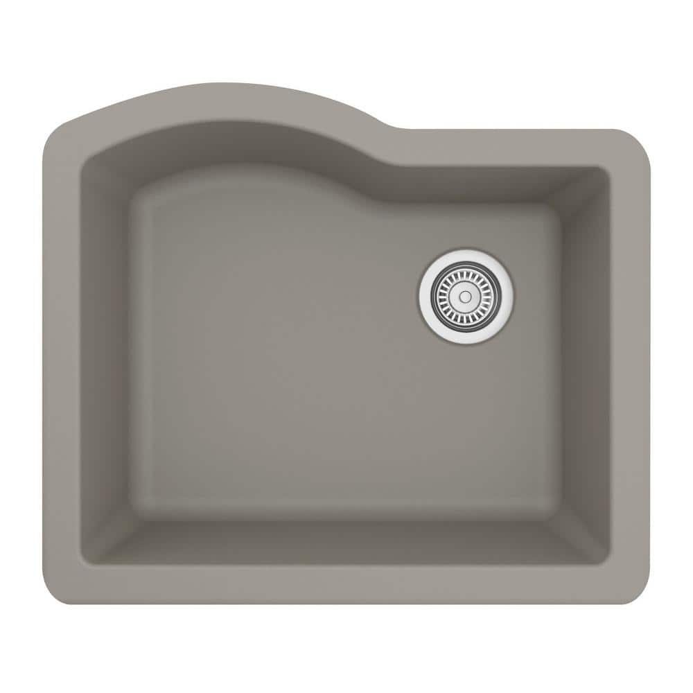 Karran 24" Concrete Quartz Single Bowl Kitchen Sink