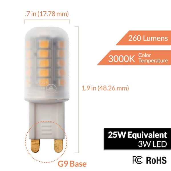 ALIDE G9 Led Bulbs Dimmable 3W Replace 20W 25W 30W Halogen Equivalent,4000K  Natural White, AC120V T4 Clear G9 Bi-pin Led Bulbs for Chandelier Pendant