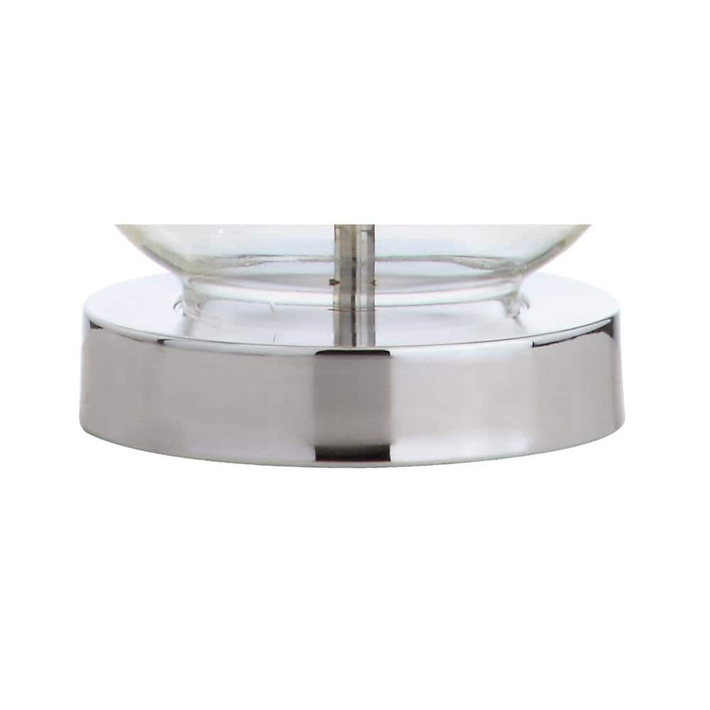 Colette 20" Clear Glass Mini Table Lamp with White Linen Shade