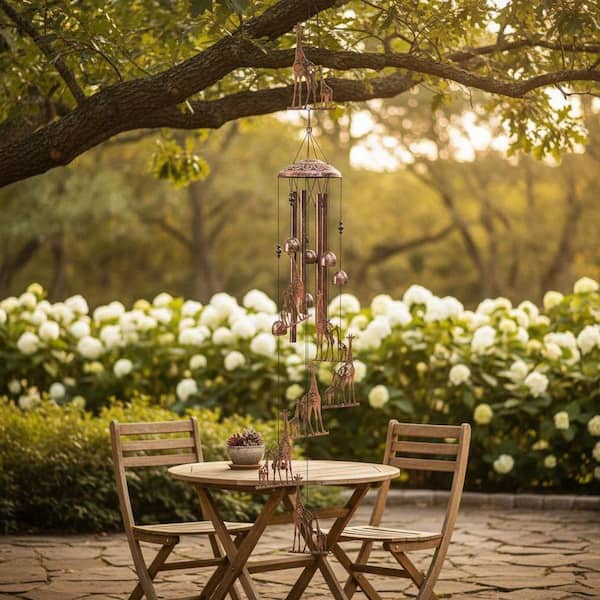 Whimsical Giraffe Outdoor Wind Chimes YNLIN346 - The Home Depot