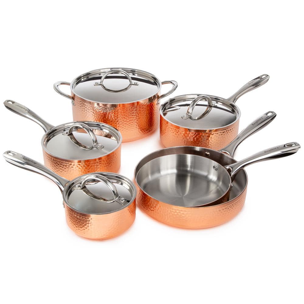 Real Copper Pot & Pan Copper Bronze Stainless Steel Interior Set