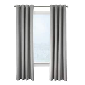 Newberry Greige Polyester Smooth 52 in. W x 95 in. L Grommet Indoor Blackout Curtain (Single Panel)