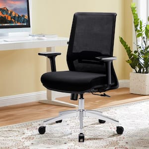 State Black Mesh Middle Back Ergonomic Office Chair with 3D Armrest and Lumbar Support