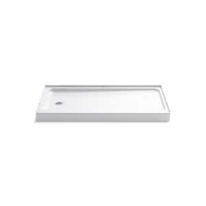 Ensemble 60 x 30 Alcove Shower Pan Base with Left Drain in White
