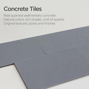 Concrete Subway 12pcs Slate Pewter 24 in. x 6 in. Other Peel and Stick Tile Decorative Backsplash (10.32 sq. ft./Pack)