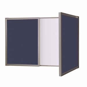 Visuall PC 36 in. W x 24 in. H Whiteboard Cabinet with Blue Tackboard Doors