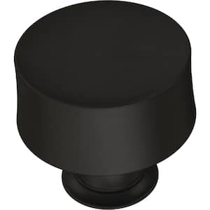 Drum 1-1/4 in. (32 mm) Modern Matte Black Cabinet Knob