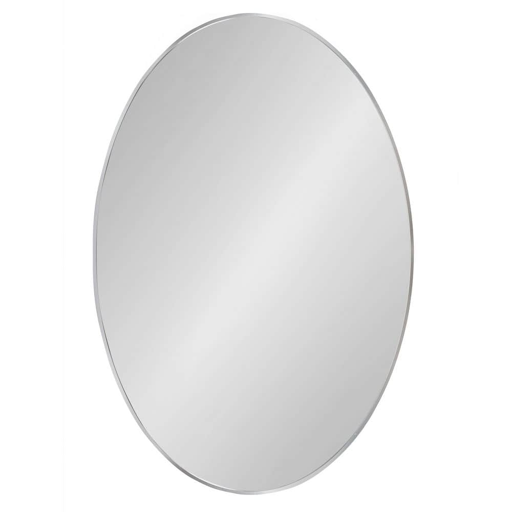 Zayda 24x36 Silver Aluminum Oval Bathroom Mirror