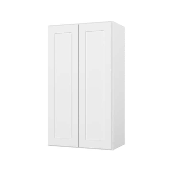 24 in. W x 12 in. D x 42 in. H Ready to Assemble Wall Kitchen Cabinet in White with 2 Door