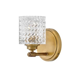 Elle 5.5 in. 1-Light Heritage Brass Vanity Light