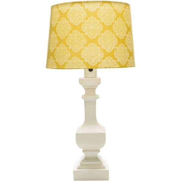 Artistic Weavers Aurel 29 in. White Indoor/Outdoor Table Lamp with Yellow Print Shade
