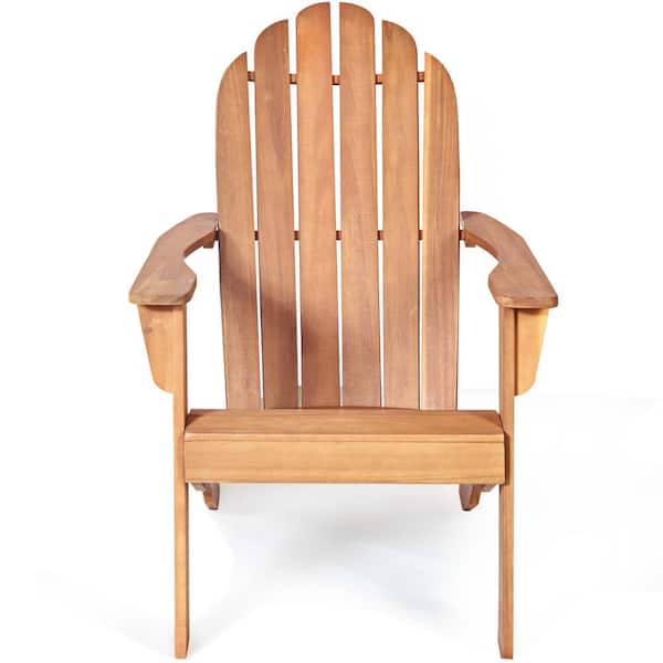 Costway Garden Acacia Wood Adirondack Chair Durable Patio Garden Furniture