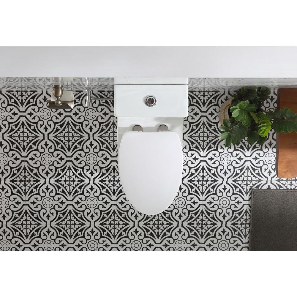 White Ceramic Elongated Dual Flush High Efficiency Toilet