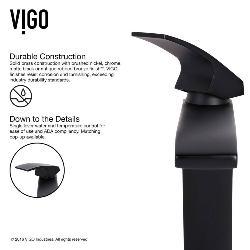 Sheer Black Tempered Glass 16.5" Vessel Bathroom Sink with Matte Black Faucet
