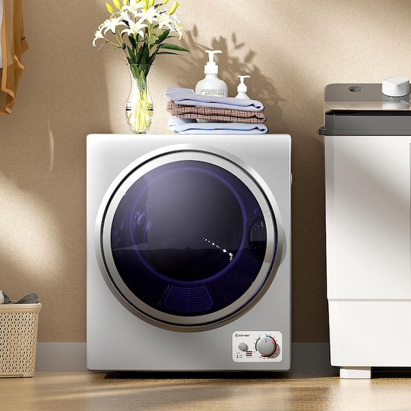 1.5 cu.ft. vented Electric Tumble Compact Laundry Dryer Stainless Steel Wall Mounted in Silver