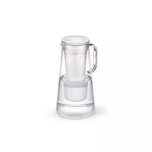 7-Cup Water Filter Pitcher in White with Easy-Fill Lid and Built-In Handle, BPA-Free