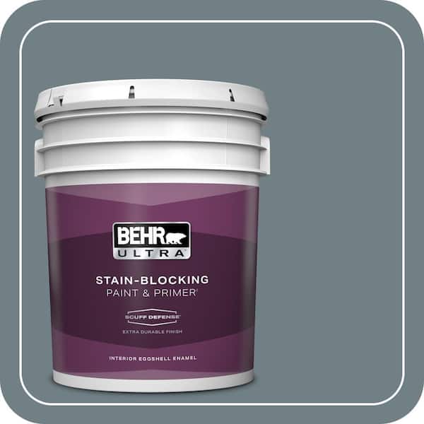 BEHR ULTRA 5 gal. #BXC-48 Courtyard Blue Extra Durable Eggshell Enamel Interior Paint & Primer