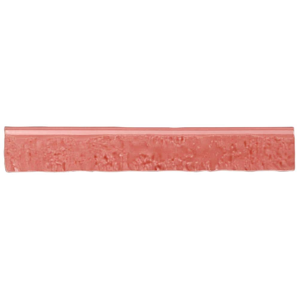 Maven Glossy Pink Ceramic Bullnose Wall Tile Trim