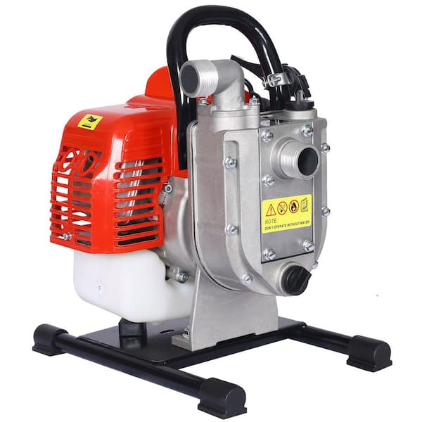 Gasoline Water Pump, 2-Stroke Portable Gas Powered Water Transfer Pump, 33CC 1. 2HP 1 in.